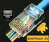PETECHTOOL RJ45 CAT5 CAT5e Pass Through Connectors 50 Pack - Gold Plated Modular Plug for Ethernet Cables
