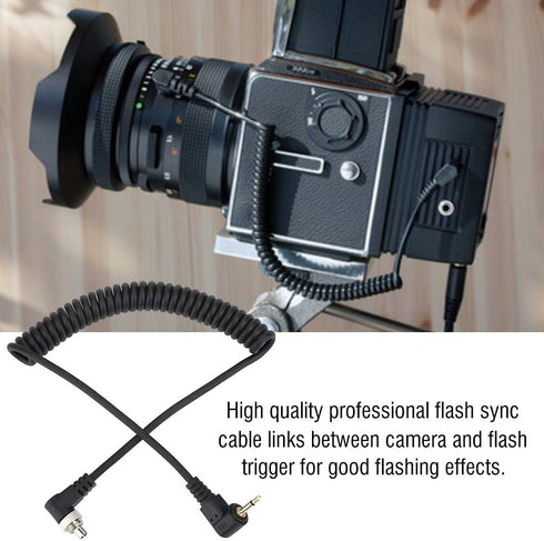 2.5mm to Male Flash PC Sync Cable for Linking Various Cameras and Flash Triggers