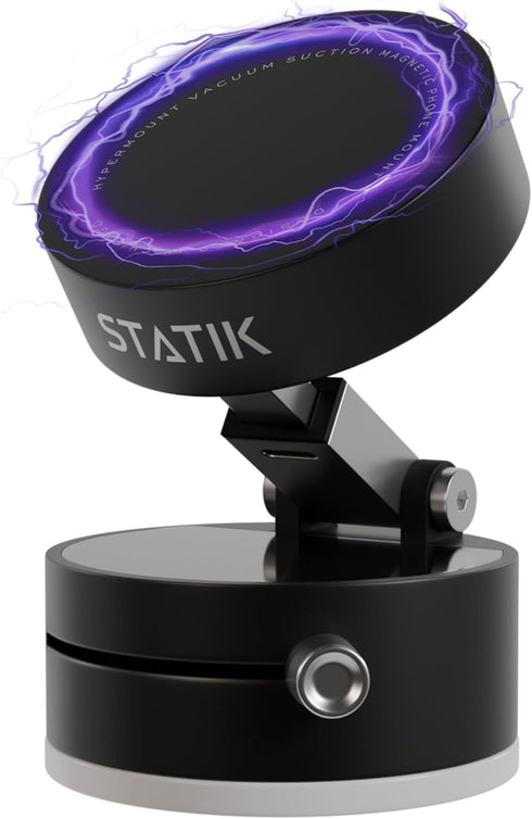 Statik HyperMount Vacuum Phone Mount - Magnetic Phone Holder, Vacuum Seal Car Phone