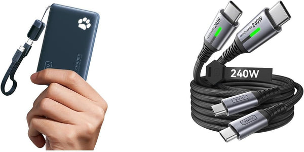 INIU 45W Portable Charger + 240W USB C Cable