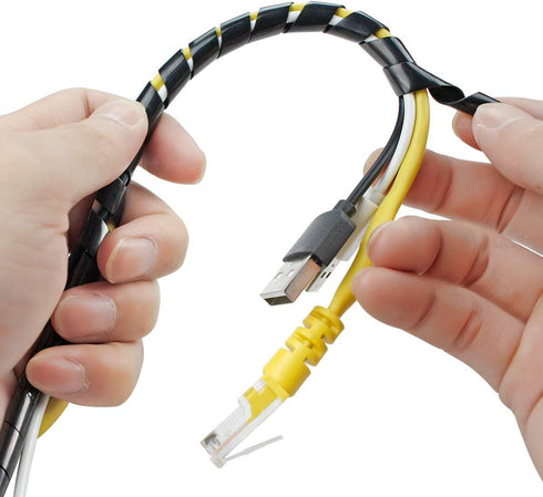 33FT XHF 5/16" Spiral Cable Wrap, 8mm Cord Organizer Sleeve for Computer Electrical Wires