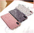 Fusicase for iPhone XR Diamond Case - Glitter Sticker Bling Rhinestone Crystal Metal Bumper Frame, Silver