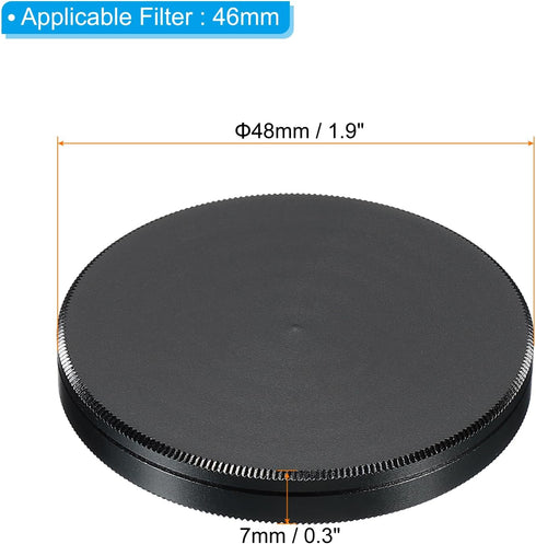 PATIKIL 46mm Lens Cap, 2pcs Camera Lens Cap Cover Universal Lens Filter Stack Cap Front Metal Protective Case Cover with Cleaning Cloth for Photography Camera Filter