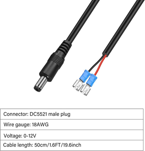 GINTOOYUN Trail Camera Power Cord, DC External Power Cable for Portable Power Banks, Solar Panels, Wildlife Cameras