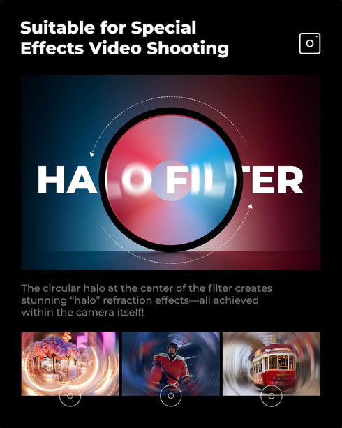 K&F CONCEPT 67mm Spiral Halo Camera Lens Filter, Premium Optical Glass Halo Swirl Special Effect Filter with Cleaning