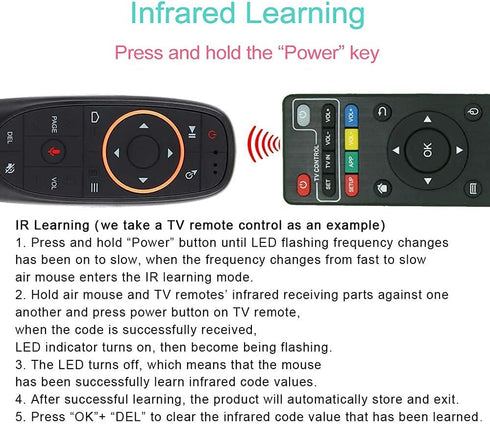 BL Air Mouse Remote Control, Voice Remote 2.4G RF Wireless with 6-Axis Gyroscope, USB Air Mouse for Smart TV