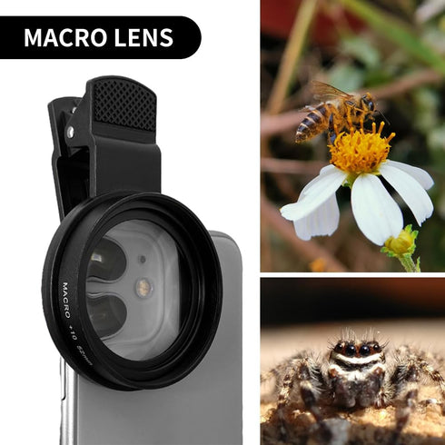 52mm Clip-on Phone Camera Lens Filter, 3 in 1 Lens Filter Kit, CPL Lens + Macro Lens + Star Lens for Smartphones
