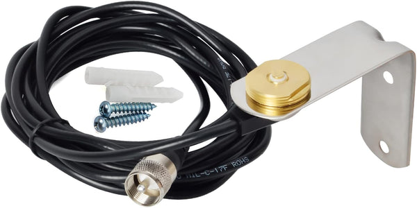 HYS TCJ-N1 3/8" to 3/4" Hole Mount with NMO Bracket and 13' RG-58 Coax Cable for VHF/UHF/CB Radio