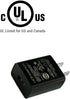 UL Certified USB Wall Charger Power Supply 5v 1A (1000mA) Universal Portable Travel Power Adapter Plug Block High Speed for iPhone iPad iPad Samsung HTC LG iPod Nokia Travel Office Home Use