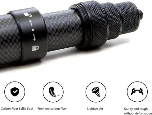 Yoidesu 1.5M 7 360X3 3 X2 Selfie Stick, Section Carbon Fiber Extended Super Long Pole Professional Action Camera Selfie