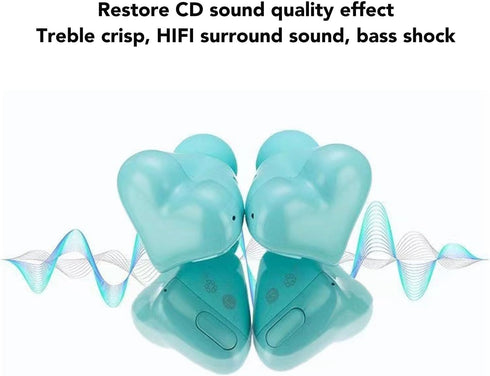 Jectse Wireless Earbuds, Heart Shaped Bluetooth Earbuds with Charging Case, Lightweight Noise Reduction Headphones