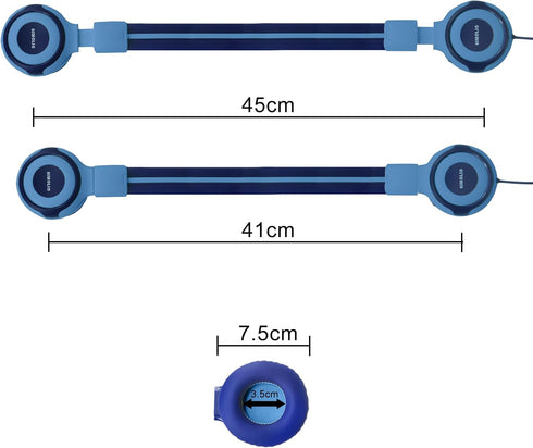 SIMOLIO Kids Headphones Wired with Microphone, Volume Limiter, Sharing Jack, Adjustable & Durable, Foldable Stereo for