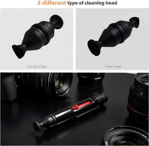 SANHOOII 2pcs Lens Cleaning Pen with Carbon Cleaning Head and Brush for DSLR Digital Camera and Drone, Telescope