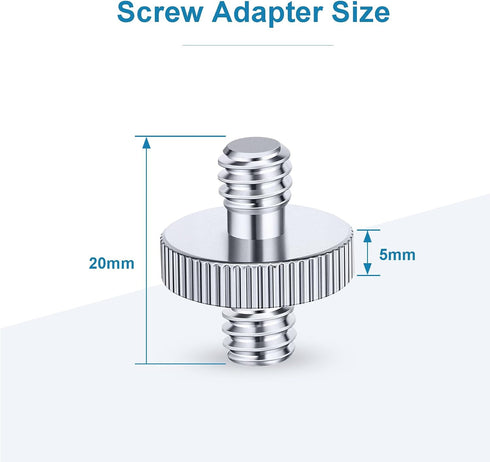 LANXIRE 1/4" 1/4" 2 Packs Male to Male Threaded Tripod Screw Adapter, Double Head Stud Mounting Thread Converter