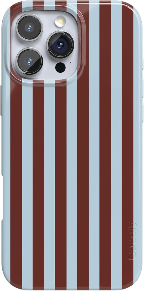 Casely iPhone 16 Pro Case | Sunday in Brooklyn | Blue Stripes |