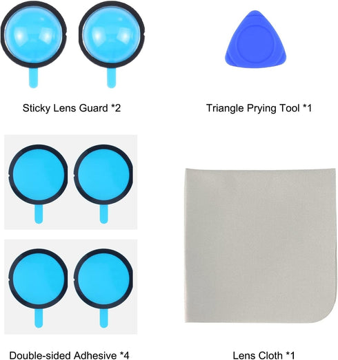 Puluz Sticky Lens Guards for Insta360 X3, PC Protective Cover Cap for Waterproof 360 Action Camera Accessories