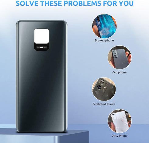 Eonpam 9S Back Glass Replacement for Xiaomi Redmi Note Back Cover Rear Housing with Camera Lens + Repair Tool Kit