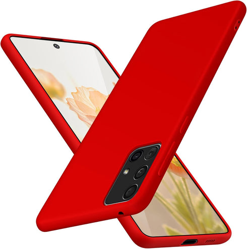 Liquid Silicone Full Body Protective Case for Galaxy A71 5G, Soft Shockproof Anti Scratch, Slim Fit Red