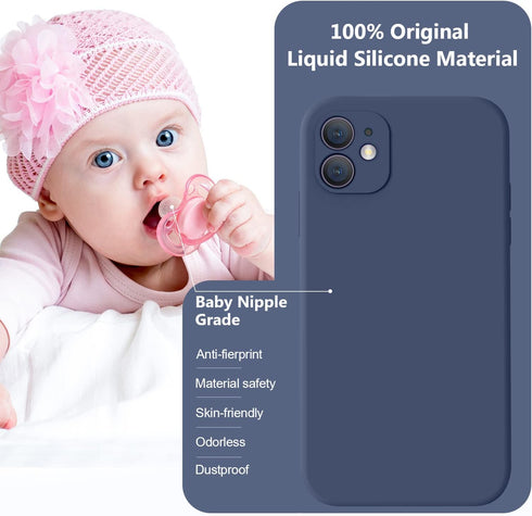 Vooii iPhone 11 Case - Navy Blue, Upgraded Liquid Silicone, Soft Anti-Scratch Lining, Square Edges, Camera Protection,