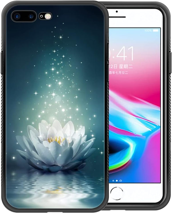 ZHEGAILIAN White Lotus Night Case for iPhone SE 2022, Shockproof Soft TPU Bumper, Non-Slip Design for Girls, 4.7-inch.