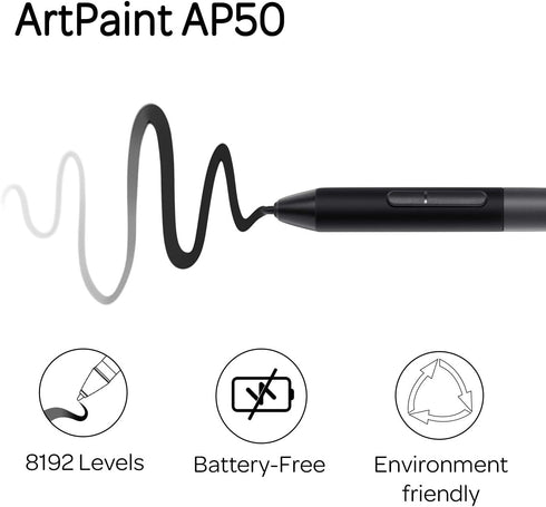 GAOMON AP50 8192 PD1161/PD1561 /PD156 ArtPaint Battery-Free Stylus with Levels Pen Pressure Only for Pro Pen Display