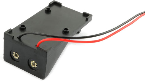 4pcs 9V Battery Holder Box with 2X Lead Wire Spring Clip, DIY Plastic Cell Batteries Container