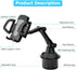 Car Cup Holder Phone Mount, 360° Rotatable Adjustable Gooseneck Cell Phone Cradle Mount for All Vehicles and Smartphones