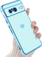 KANGHAR Cute Love Heart Soft TPU Bumper Case for Google Pixel 8 5G, Shockproof Protection for Women Girls, Blue