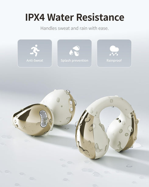 30H wegear Open-Ear Earbuds, Clip-On Headphones, Open-Ring Comfort Wireless Bluetooth Earbuds, Dual Connection