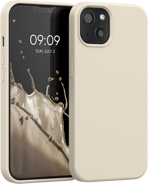 kwmobile TPU Silicone Case Compatible with Apple iPhone 13 - Soft Finish Phone Cover, Cream