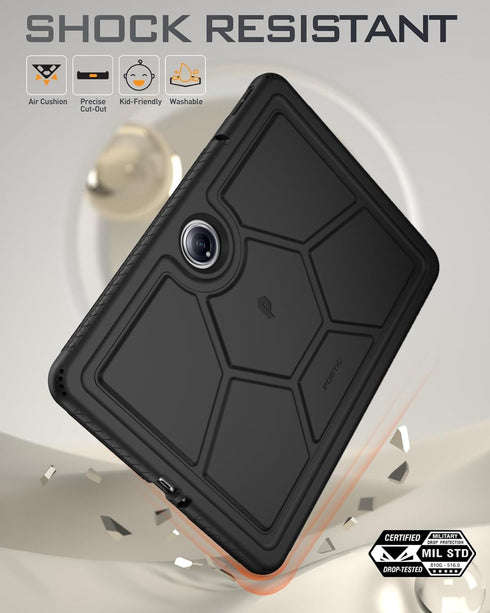 Poetic TurtleSkin Case for OnePlus Pad 2, 12.1 inch (2024), Heavy Duty Shockproof Rugged Silicone Cover, Black