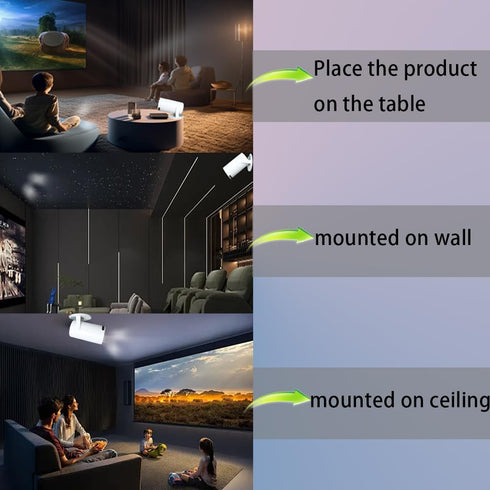 Tjfujie HY300 HY300 4K Mount,180 Pro Wall Mount Compatible with PRO Support Projector Ceiling Rotation Home Theater