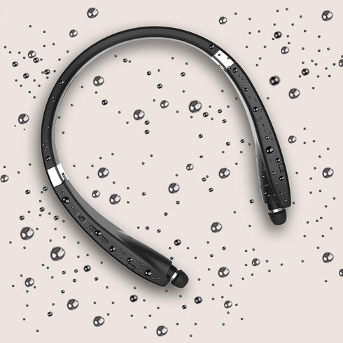 Foldable Bluetooth Headset, Beartwo Lightweight Retractable Headphones for Sports & Exercise, Noise Cancelling Stereo