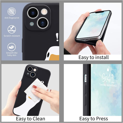 Funny Goose iPhone 11 Case, Silly Duck Cover, Liquid Silicone Soft Gel Rubber, Anti-Scratch, Durable, Microfiber Lining