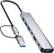 FAWETTY Aluminum 7 in 1 USB C/USB Hub, 2* USB C and 5*