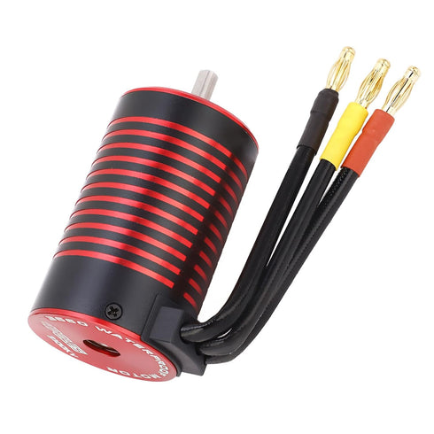 4 3660 1/8 1/10 (4200KV) RC Car Brushless Motor, Aluminum Alloy Poles Brushless Motor Upgrade Parts for Remote Control