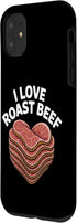 Roast Beef Lover BBQ Deli Meat Heart Carnivore 11 I Love Roast Beef Heart Stack Meat Lover BBQ Case for iPhone