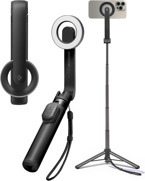 Spigen S571W (MagFit) MagSafe Selfie Stick Tripod Stand with Bluetooth Remote Control, Compatible with MagSafe Phones
