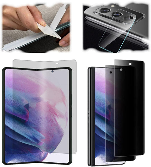 Privacy Screen Protector for Samsung Galaxy Z Fold 4 (Front + Inner), Anti Blue Light + Lens Film + Side Film (HD 6PCS)