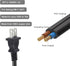 TV Power Cord 10FT, 2 Prong Non-Polarized Plug NEMA 1-15P to C7 Figure 8 Replacement Supply Cord, Black-18AWG