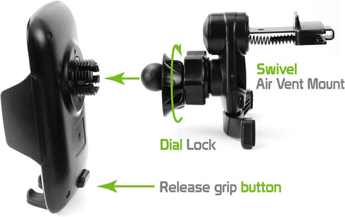 Car Air Vent Phone Holder - Universal Cell Phone Mount for Hands-Free Cradle in Vehicle