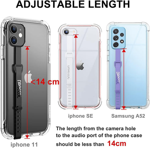 2 PCS Silicone Phone Strap, Cell Phone Grip Loop Elastic Stretching Band Hand Finger Holder Secure Slim Universal for