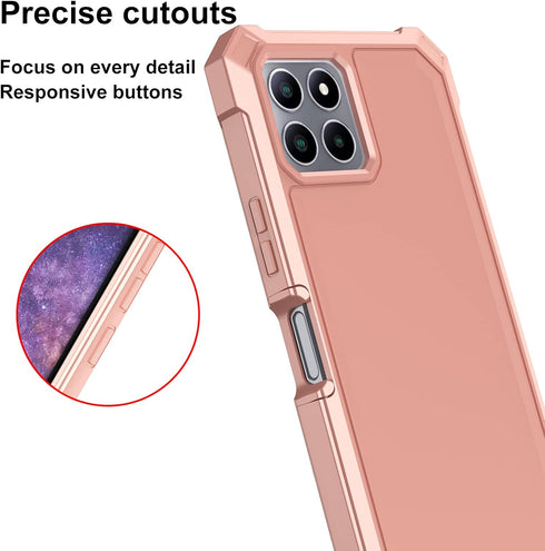 Ailiber Rose Gold Case for Boost Celero 5G Plus with Screen Protector, 2 Layer Structure Protection, Shockproof Bumper