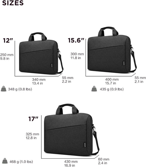 T210, Lenovo Laptop Bag Messenger Shoulder Bag for Laptop or Tablet, Sleek, Durable & Water-Repellent Fabric