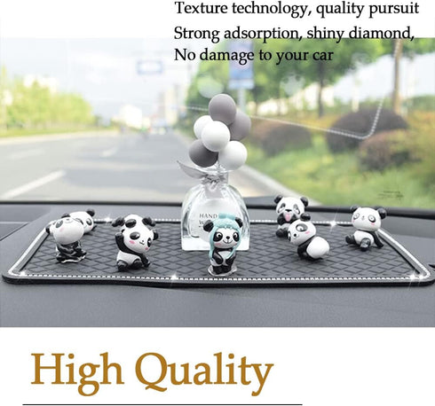 Car Dashboard Anti-Slip Rubber Pad, Bling Crystal Sticky Gel Pad, Non-Slip Mat for Phones, Sunglasses, Keys