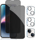 Pehael iPhone 14 Plus Privacy Screen Protector 2+2 Pack, Full Coverage Anti-Spy Tempered Glass, 9H Hardness, Bubble