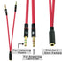 SaiTech IT 3.5 mm Exclusives Headphone Splitter for Computer 3.5mm to 2 Dual Mic Audio Y Splitter Cable Smartphone Headset to PC Adapter, Tablet (2Pk Red 2M 1F)