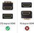 Cable Matters 2-Pack Right Angle HDMI Adapter (270 Degree) with 4K and HDR Support