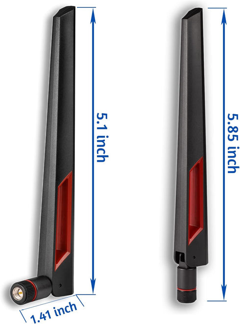 Superbat Dual Band WiFi Antenna 2.4GHz 5GHz 5.8GHz SMA WiFi Antennae for PC Desktop Computer Motherboard PCI PCIe WiFi Bluetooth Card Wireless Network Router (2-Pack)