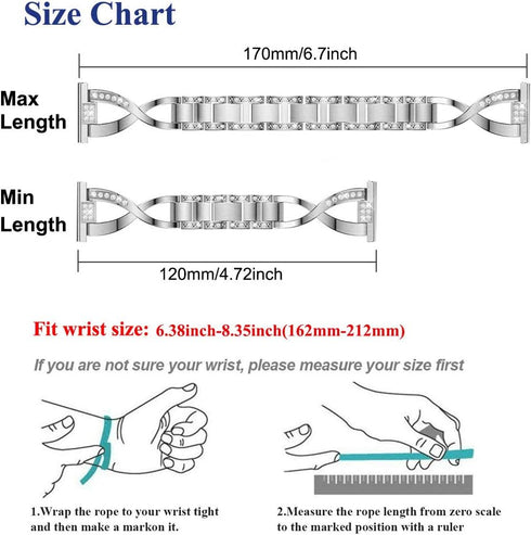 Compatible for Samsung Galaxy Watch 7/6/5/4 Band/Active 2, 40mm 44mm, Watch 4 Classic Band 46mm 42mm, 20mm Bling Metal